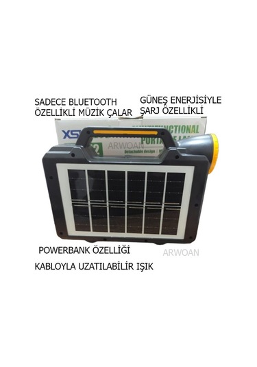 Arwoan Kabloyla Uzatılabilir Fener Sadece Bluetooth'la Çalışabilir Ses Bombası Siyah