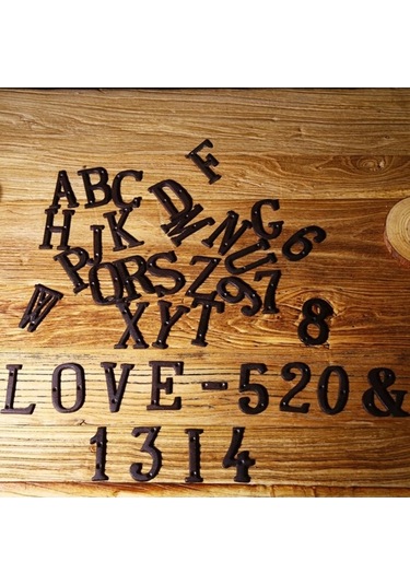 Pazly Zakka Yaratıcı Bakkal Döküm Demir Metal Dijital Harf Ev Numarası Alfabe Sembolü D33-büyük Dijital-4