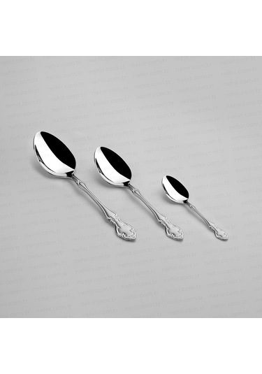 Nehir Adriana Saten 12 Kişilik 89 Parça Çatal Kaşık Bıçak Takımı Gümüş