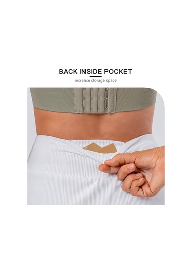 Ximistore9 Yüksek Bel Spor Etek Kısa Şortlu, Anti-slip Hızlı Kuruyan, Yoga Tenis Golf İçin, Cepli Kadın Spor Giyimi Beyaz