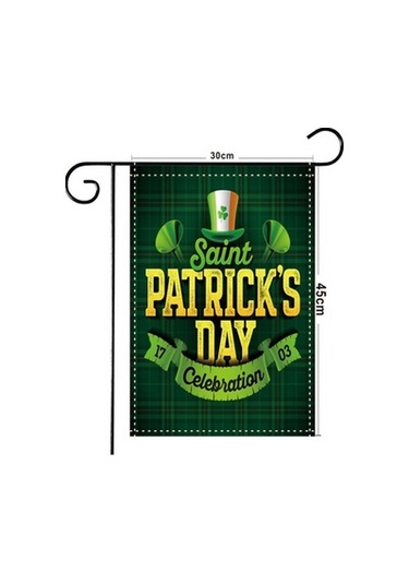Lijinxu St Patricks Günü Bahçe Bayrağı Yeşil Şapka Stil-a