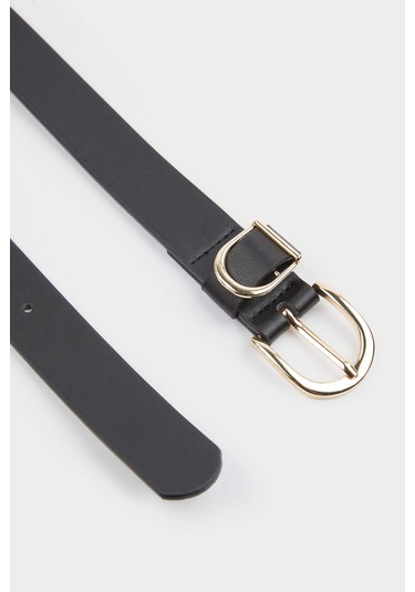 Defacto Kadın Oval Toka Suni Deri Jean Kemeri F3271axnsbk27 Siyah