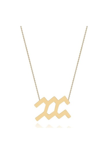 14 Ayar Sarı Altın Kova Burç Kolye