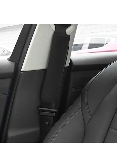 Voleur Kumaş Siyah Araç Emniyet Koltuk Kemer Kılıfı & Ped 2 Adet Yumuşak Kumaş