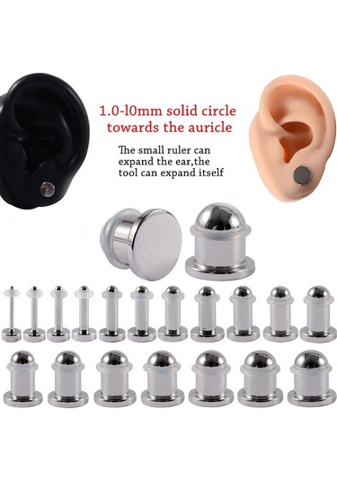 4 Adet Kulak Tıkacı Kulak Ölçer Genişletici 2mm