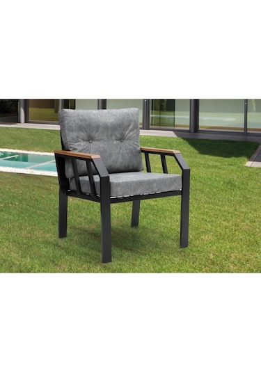Tu Tienda Nergiz 2 1 1 Sehpa Bahçe Balkon Mobilyası,koyu Gri Gri