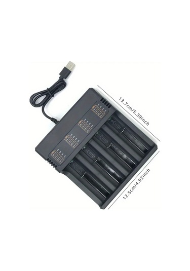 Xuweiwei Siyah 3 7v Li İon Ve Ni Mh Ni Cd Piller İcin 26650 21700 14500 Aa Aaa C Agir Hizmet Tipi Coklu Portlu Hizli Sarj Cihazi