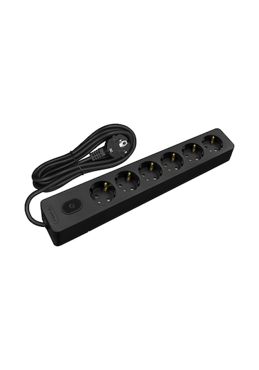 Seldur 6'lı Kablolu Anahtarlı Topraklı Çocuk Korumalı 3 Metre Siyah Priz 3 M