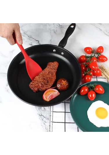 1 Adet Silikon Düz Başlı Spatula Entegre Hepsi Dahil Salata Kaşığı Yapışmaz Tencere Spatulası Silikon Mutfak Gereçleri Sarı