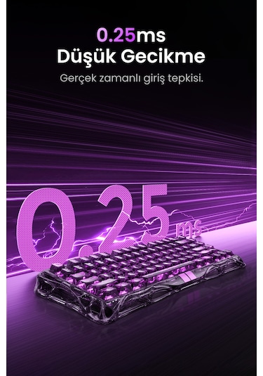 Gravastar Mercury V75 Lite He Hall Effect Manyetik Switch Gaming Klavye, Hot-swappable, Rapid Trigge