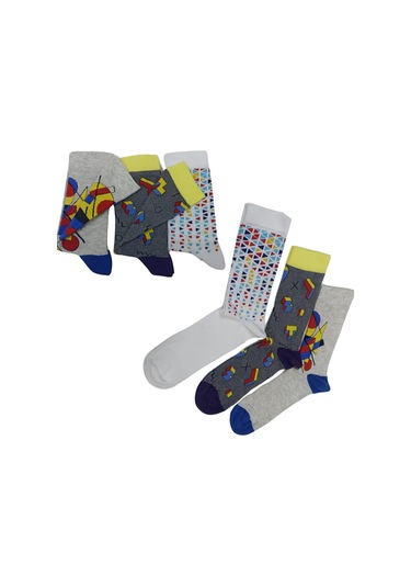 Garanti Çorap Eğlenceli Desenli Unisex Soket 3 Lü 7a Çok Renkli