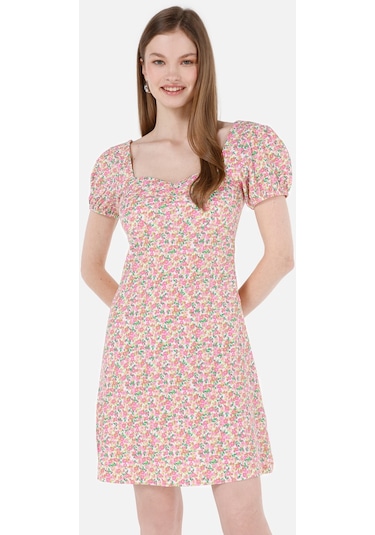 Colins Slim Fit Kadın Pembe Kısa Kol Elbise Cl1069057 Q1.v2 Pın Pembe