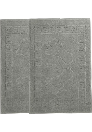 2 Li %100 Pamuklu Banyo Ayak Havlusu Gramajlı Konforlu Gri