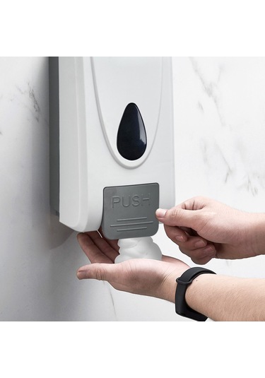 Symbee Beyaz Duvar Tipi G-7103 1000ml Manuel Köpük Sabun Dispenseri Delme Aksesuarları Ve Anahtar İçerir Beyaz - Gri