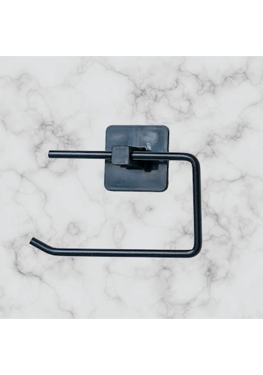 Banyo Dekoru İçin Yapışkanlı Paslanmaz Siyah Metal Kapaksız Tuvalet Kağıt Tutucu Diğer