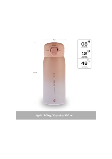 Karaca Skyfall Çelik Sızdırmaz Termos 350 ML Pembe