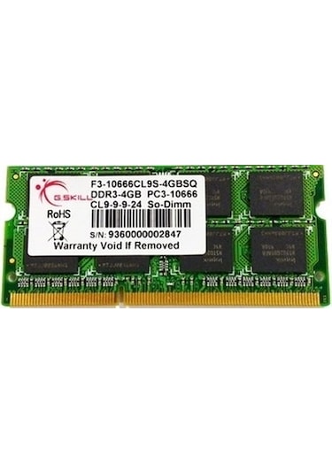 G.Skill F3-10666CL9S-2GBSQ Value 2 GB DDR3 1333 MHz CL9 SO-DIMM Notebook Ram