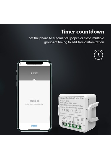 Suofeng Zigbee Akıllı Perde Kontrolörü - 3a Zamanlayıcı Ve Ses Kontrollü, Ev/otel/apartman İçin Tuya Uyumlu, 1 Adet