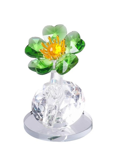 Şeffaf Taban Mini Cam Çiçek Heykeli Süsü Yapay Çiçek Figürin Yıl Dönümü Style 31