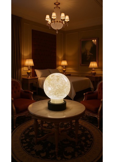3d Ay Lamba Led Gece Lambası Dekoratif Ay Küre Işıklı Masa Lambası Gün Işığı