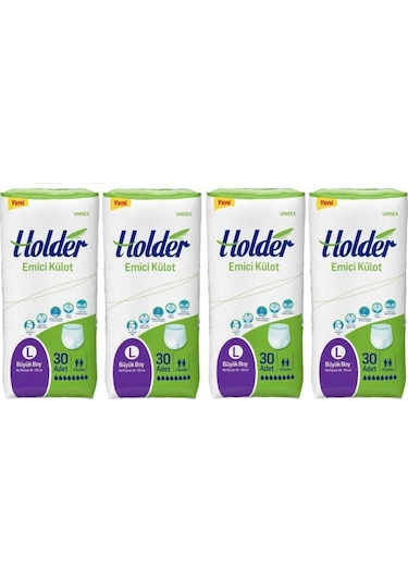 Holder Emici Külot Yetişkin Hasta Bezi Büyük Boy Large 30 X 4 Adet Diğer
