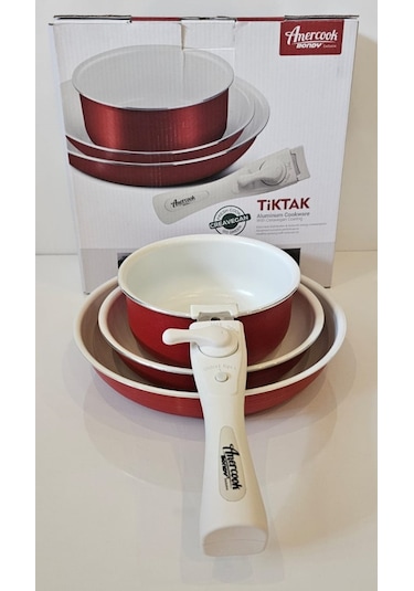 Amercook Bondy 4 Parça Pişirme Seti Kırmızı