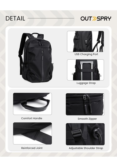 Neevoyu Erkek İş Laptop Çantası Büyük Kapasiteli Usb Şarjlı Katmanlı Depolama Tekerlekli Çanta Siyah Siyah