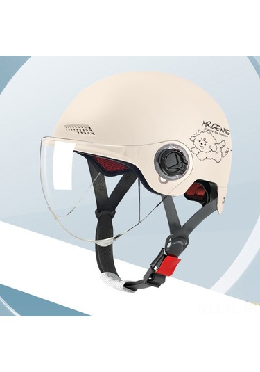 Lemestar Kask Elektrikli Bisiklet Motosiklet Yarı Kask, 4 Mevsim Kullanıma Uygun, 3c Onaylı, Güvenlik Kaskı L019 Açık Pembe Koşan Köpek Desenli