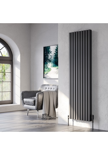 Sıesta Double Serisi Siyah Alüminyum Radyatör Yükseklik 600 Mm Genişlik 1820mm 31 Dilim