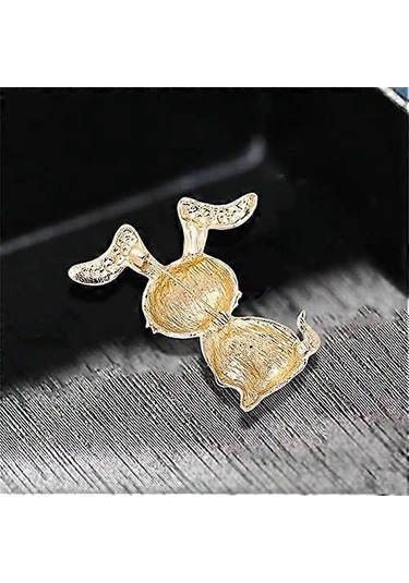 Kadınlar Kızlar Gençler İçin Pembe Tavşan Hayvan Broş Pin Altın Kaplama Sevimli Kristal Karikatür Tavşan Broşlar Yaka İğneleri Şanslı Dekor Elbise Aksesuarları Paskalya Ho Çok Renkli