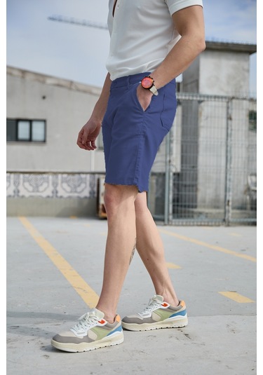 Lacivert Renk Chino Erkek Şort Lacivert