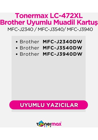Brother Lc472xl Uyumlu Kartuş Siyah / Mfc-j2340 / Mfc-j3540/ Mfc-j3940