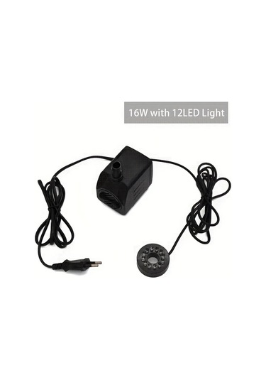 Honeybeeshop 1 Adet 16w Led Işıklı Su Pompası Akvaryum Ve Kaya Bahçesi Dekorasyonu İçin Balık Tankı Hava Pompası 220v