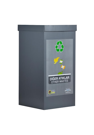 Geri Dönüşüm Kutusu - Atık Kutusu Diğer Atıklar Gri