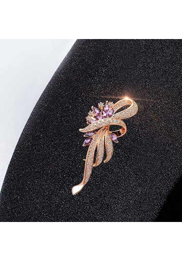 Gümüş Kadınlar, Kızlar, Bayanlar Ve Erkekler İçin Kristal Broş Fantezi Vintage Stil Çiçek Broş Pin