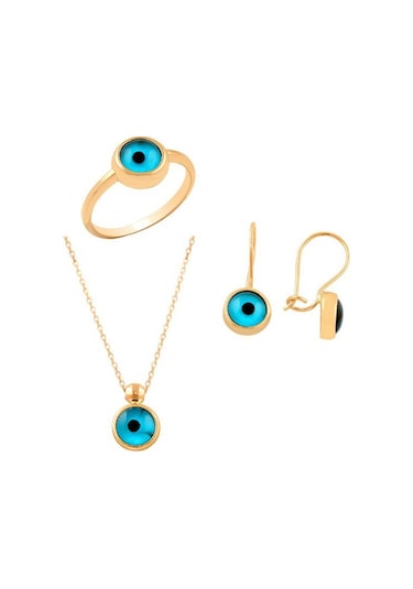 Gözlü Üçlü Set 8.40 Gram 14 Ayar Altın