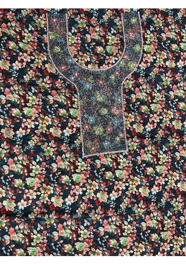 İşlemeli Hint Elbise Kumaşı 370x110cm Model 11 Renkli