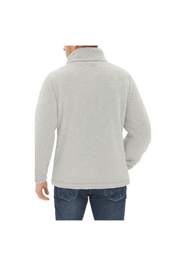 Oversize Peluş Sweatshirt Erkek Polar Sweatshirt Erkek Sweatshirt Oversıze-peluss Gri