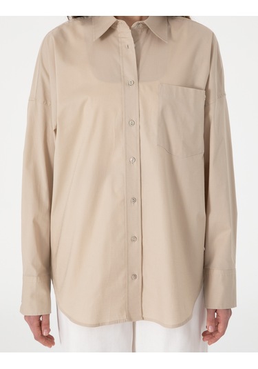 Pierre Cardin Kadın Kum Gömlek Desenli 50313596-vr085 Kum