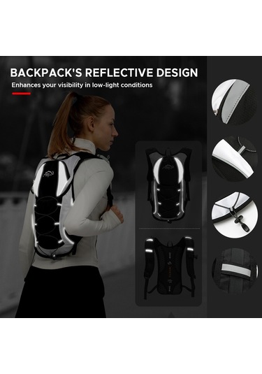 Inoxto-bisiklet Yürüyüş Koşu İçin 5l Hidrasyon Paketi Nefes Y28360b Siyah