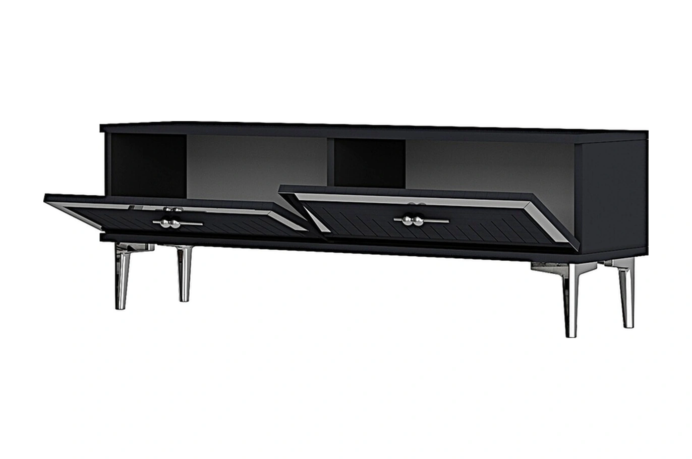 Tsa1204as - Tunatv120 Tv Stand, Tv Sehpası Antrasit-sılver 120cm Antrasit