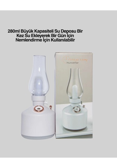 Renkli Led Işıklı Retro Gaz Lambası Aroma Terapi Mist Maker