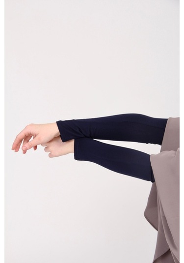 Likralı Kaymayan Kurtarıcı 1 Çift Tesettür Kolluk Lacivert