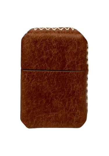Handmade El Yapımı Hakiki Deri Zippo Modeli Çakmak Kahverengi