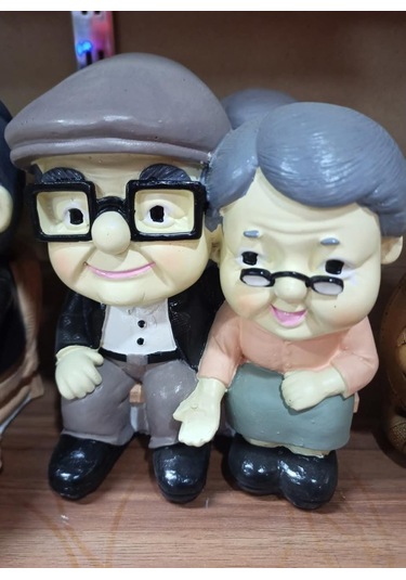 Bankta Oturan Dede Ve Nine 2 Li Biblo Büyük Boy 01