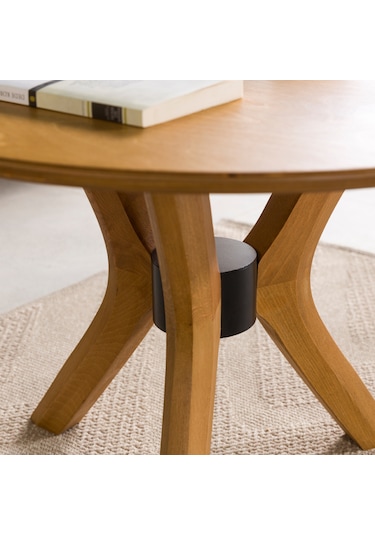 Furnirem Yuvarlak Orta Sehpa 74 Cm Meşe