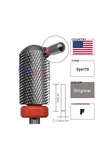 Rolinstar 6.6 Gümüş Büyük Namlu Yuvarlak Pürüzsüz Üst Tırnak Matkap Uçları Freze Kesici Manikür Pedikür Dosyalama Black Kahverengi