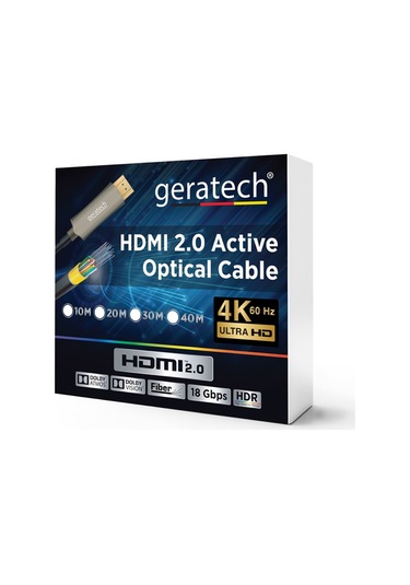 40mt Geratech Hdmı 2.0 Active Optical Kablo 4k 60hz, 18gbps