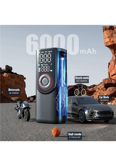 Jialan Kablosuz Lastik Şişirme Pompası 6000 Mah Elektrikli