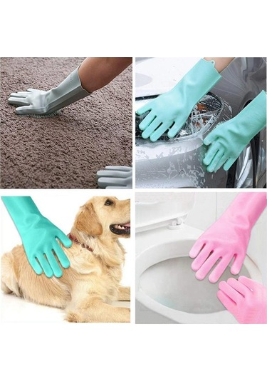 Sihirli Silikon Bulaşık Eldiveni Dayanıklı Yumuşak Kaliteli Silikon 1 Adet Gri